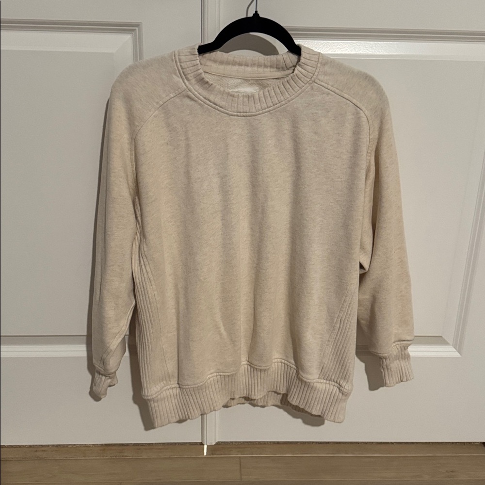 Aerie Crew Neck Sweatshirt in Heather Frost